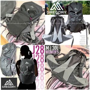 Women’s Gregory J28 Hiking Backpack Medium 30L Daypack CrossFlo Gray Fuchsia